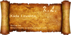 Kada Levente névjegykártya